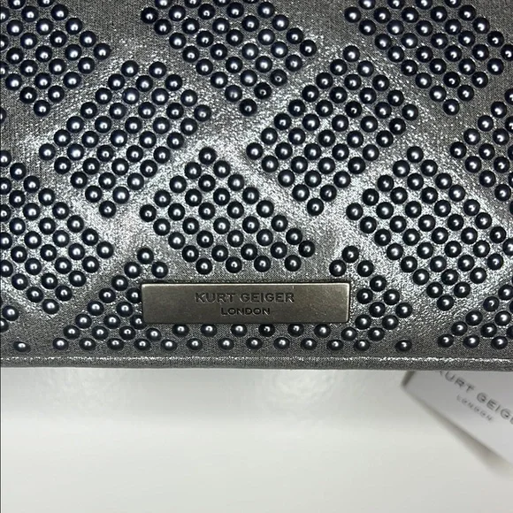 Kurt Geiger Studded Grey Shoulder Bag - Picture 6 of 12